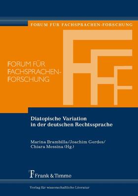 Gerdes / Messina |  Diatopische Variation in der deutschen Rechtssprache | eBook | Sack Fachmedien