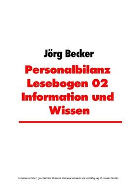 Becker |  Personalbilanz Lesebogen 02 Information und Wissen | eBook | Sack Fachmedien