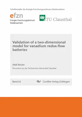 Becker |  Validation of a two-dimensional model for vanadium redox-flow batteries | eBook | Sack Fachmedien