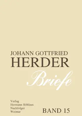  Johann Gottfried Herder. Briefe. | Buch |  Sack Fachmedien