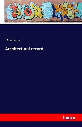 Anonymus |  Architectural record | Buch |  Sack Fachmedien