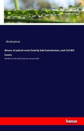 Anonymus |  Return of judicial rents fixed by Sub-Commissions, and Civil Bill Courts | Buch |  Sack Fachmedien