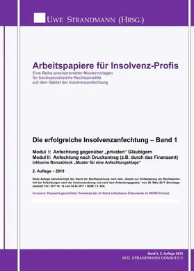 Strandmann |  Die erfolgreiche Insolvenzanfechtung ¿ Band 1 | Buch |  Sack Fachmedien