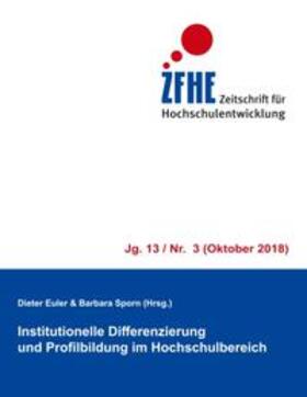 Euler / Sporn |  Institutionelle Differenzierung und Profilbildung im Hochschulbereich | Buch |  Sack Fachmedien