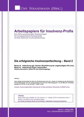 Strandmann |  Die erfolgreiche Insolvenzanfechtung ¿ Band 2 | Buch |  Sack Fachmedien