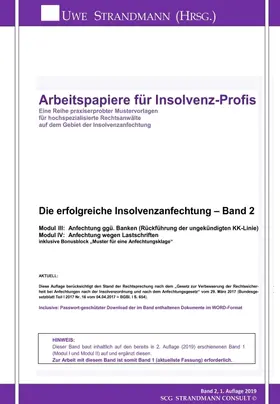 Strandmann |  Die erfolgreiche Insolvenzanfechtung ¿ Band 2 | Buch |  Sack Fachmedien