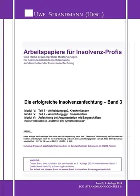 Strandmann |  Die erfolgreiche Insolvenzanfechtung ¿ Band 3 | Buch |  Sack Fachmedien