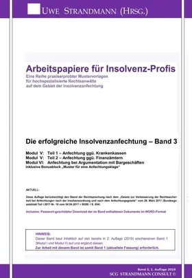 Strandmann |  Die erfolgreiche Insolvenzanfechtung ¿ Band 3 | Buch |  Sack Fachmedien