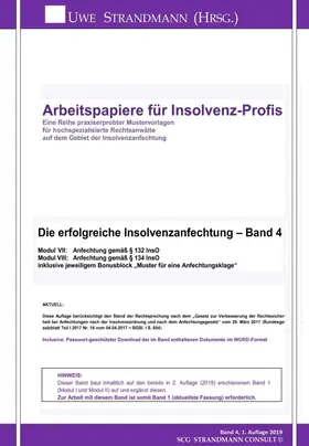 Strandmann |  Die erfolgreiche Insolvenzanfechtung ¿ Band 4 | Buch |  Sack Fachmedien