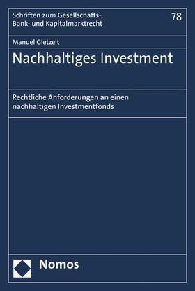 Gietzelt |  Nachhaltiges Investment | eBook | Sack Fachmedien