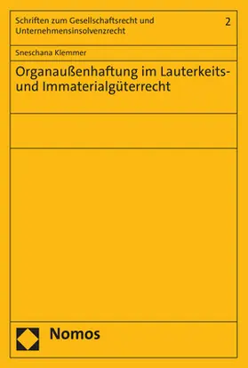 Klemmer |  Organaußenhaftung im Lauterkeits- und Immaterialgüterrecht | eBook | Sack Fachmedien