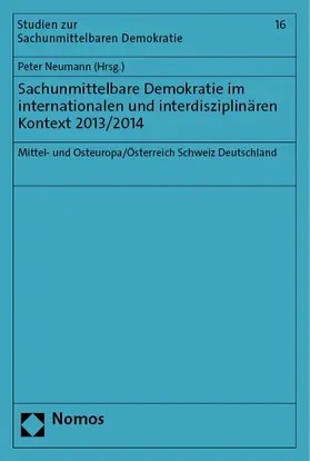 Neumann |  Sachunmittelbare Demokratie im internationalen und interdisziplinären Kontext 2013/2014 | eBook | Sack Fachmedien