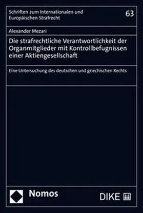 Mezari |  Die strafrechtliche Verantwortlichkeit der Organmitglieder mit Kontrollbefugnissen einer Aktiengesellschaft | eBook | Sack Fachmedien