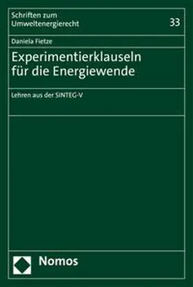 Fietze |  Experimentierklauseln für die Energiewende | eBook | Sack Fachmedien