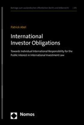 Abel |  International Investor Obligations | eBook | Sack Fachmedien