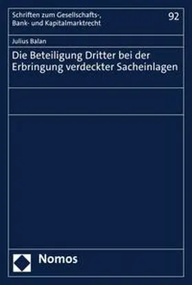 Balan |  Die Beteiligung Dritter bei der Erbringung verdeckter Sacheinlagen | eBook | Sack Fachmedien