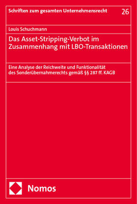 Schuchmann |  Das Asset-Stripping-Verbot im Zusammenhang mit LBO-Transaktionen | eBook | Sack Fachmedien