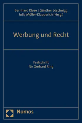 Klose / Löschnigg / Möller-Klapperich |  Werbung und Recht | eBook | Sack Fachmedien