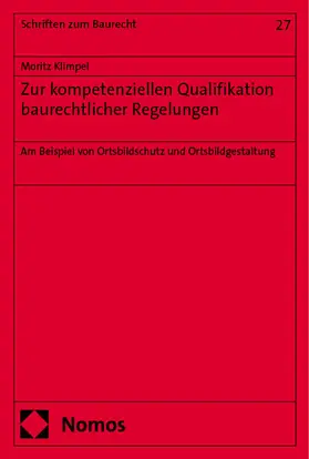 Klimpel |  Zur kompetenziellen Qualifikation baurechtlicher Regelungen | eBook | Sack Fachmedien