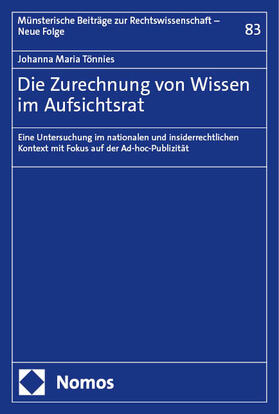 Tönnies |  Die Zurechnung von Wissen im Aufsichtsrat | eBook | Sack Fachmedien