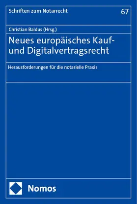 Baldus |  Neues europäisches Kauf- und Digitalvertragsrecht | eBook | Sack Fachmedien