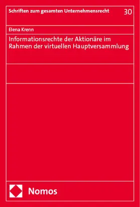 Krenn |  Informationsrechte der Aktionäre im Rahmen der virtuellen Hauptversammlung | eBook | Sack Fachmedien