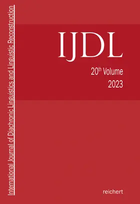 Hill / Kümmel / Schumacher |  International Journal of Diachronic Linguistics and Linguistic Reconstruction | Buch |  Sack Fachmedien