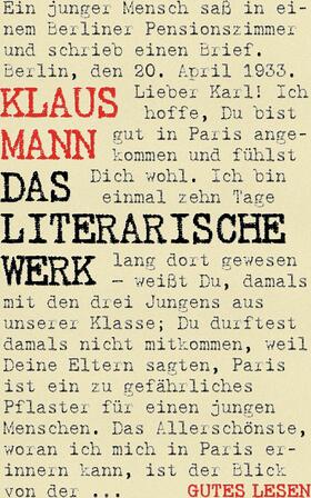 Mann |  Klaus Mann - Das literarische Werk | eBook | Sack Fachmedien