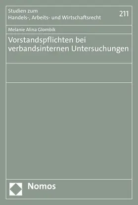 Glombik |  Vorstandspflichten bei verbandsinternen Untersuchungen | Buch |  Sack Fachmedien