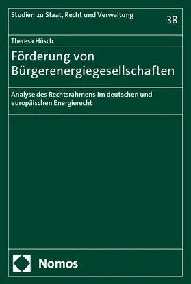 Hüsch |  Förderung von Bürgerenergiegesellschaften | Buch |  Sack Fachmedien