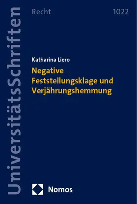 Liero |  Negative Feststellungsklage und Verjährungshemmung | Buch |  Sack Fachmedien