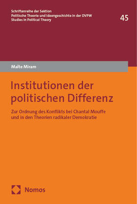 Miram |  Institutionen der politischen Differenz | Buch |  Sack Fachmedien