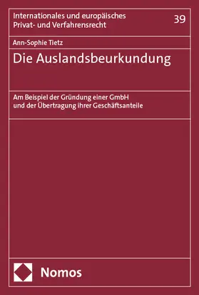 Tietz |  Die Auslandsbeurkundung | Buch |  Sack Fachmedien