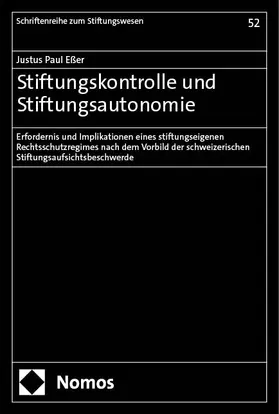 Eßer |  Stiftungskontrolle und Stiftungsautonomie | Buch |  Sack Fachmedien