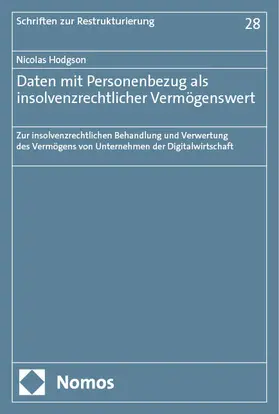 Hodgson | Daten mit Personenbezug als insolvenzrechtlicher Vermögenswert | Buch | 978-3-7560-1693-8 | sack.de