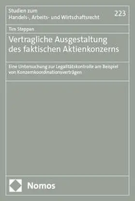 Steppan |  Vertragliche Ausgestaltung des faktischen Aktienkonzerns | Buch |  Sack Fachmedien