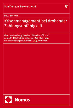 Bertolini |  Krisenmanagement bei drohender Zahlungsunfähigkeit | Buch |  Sack Fachmedien