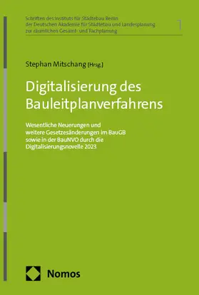 Mitschang |  Digitalisierung des Bauleitplanverfahrens | Buch |  Sack Fachmedien