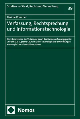 Kommer |  Verfassung, Rechtsprechung und Informationstechnologie | Buch |  Sack Fachmedien