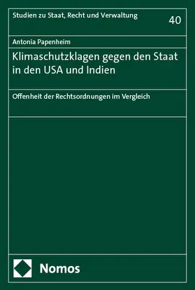 Papenheim |  Klimaschutzklagen gegen den Staat in den USA und Indien | Buch |  Sack Fachmedien