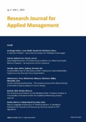 Rommel / Westermann / Becker |  Research Journal for Applied Management - Jg. 4, Heft 1 | eBook | Sack Fachmedien