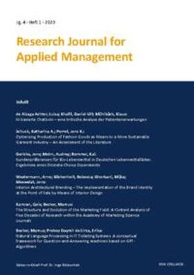 Rommel / Böckenholt / Westermann |  Research Journal for Applied Management - Jg. 4, Heft 1 | Buch |  Sack Fachmedien