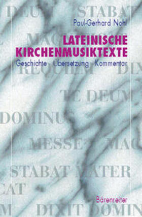 Nohl |  Lateinische Kirchenmusiktexte | Buch |  Sack Fachmedien