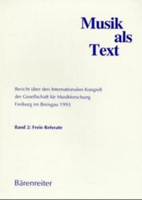 Danuser / Plebuch |  Musik als Text / Musik als Text | Buch |  Sack Fachmedien