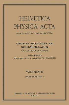 SCHEIN |  Optische Messungen am Quecksilber-Atom | Buch |  Sack Fachmedien