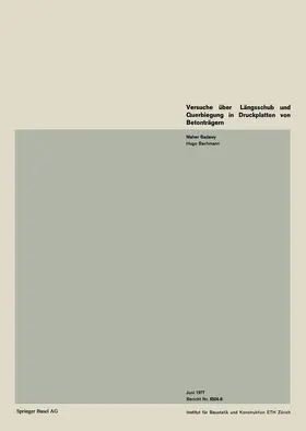 BACHMANN / BADAWY |  Versuche über Längsschub und Querbiegung in Druckplatten von Betonträgern | Buch |  Sack Fachmedien