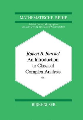Burckel |  An Introduction to Classical Complex Analysis | Buch |  Sack Fachmedien