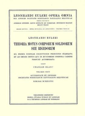 Euler / Courvoisier |  Theoria motuum lunae nova methodo pertractata | Buch |  Sack Fachmedien