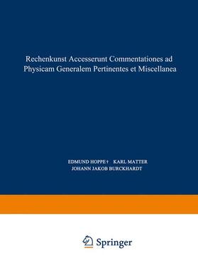 Euler / Hoppe / Matter |  Rechenkunst Accesserunt Commentationes ad Physicam Generalem Pertinentes et Miscellanea | Buch |  Sack Fachmedien