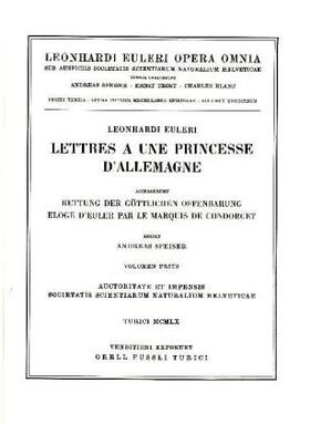 Euler / Speiser |  Lettres a une princesse d'Allemagne 1st part | Buch |  Sack Fachmedien